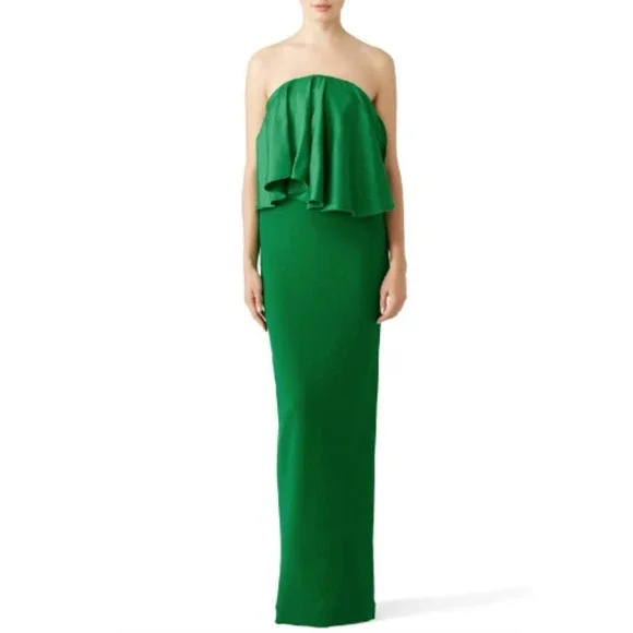 Solace London | Dresses | Solace London Green Liv Ruffle Gown Size |  Poshmark